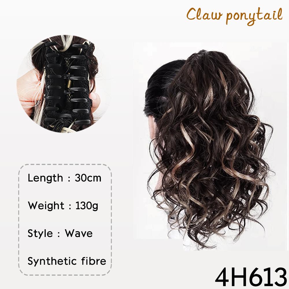 Синтетический конский хвост с завязками, короткий волнистый кудрявый конский хвост на заколках для наращивания волос, естественный вид для женщин, ежедневное использование