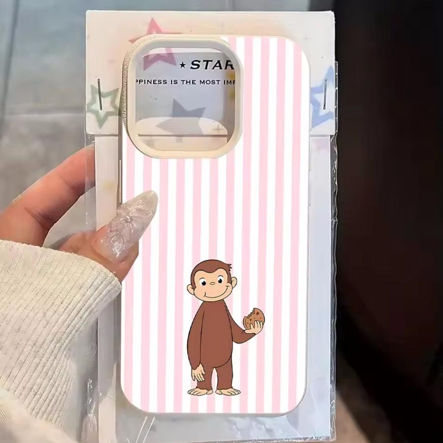 For Samsung A56 A05S A06 A07 A15 A16 A17 A26 A36 A35 A55 A53 A54 S23 S24 S25Ultra Fashion Striped Monkey Pattern Soft Phone Case