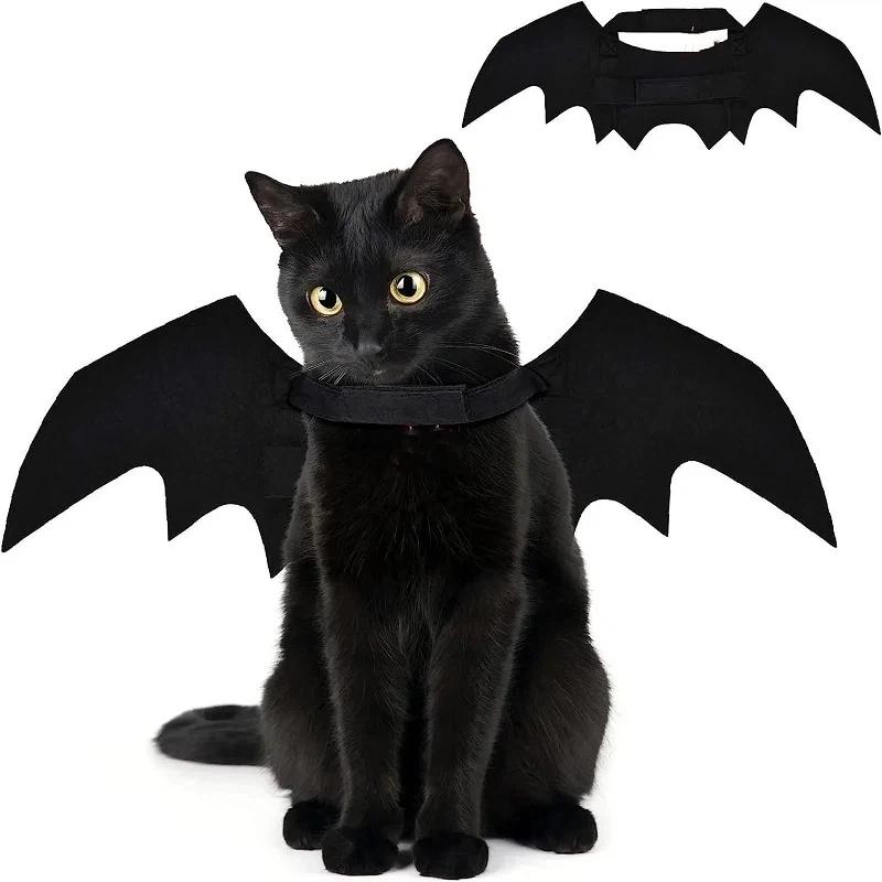 Cat Bat Wings Costume Adjustable Strap Portable Soft Felt Pet Outfit for Halloween Cosplay Travel Pet Photo Shoots
