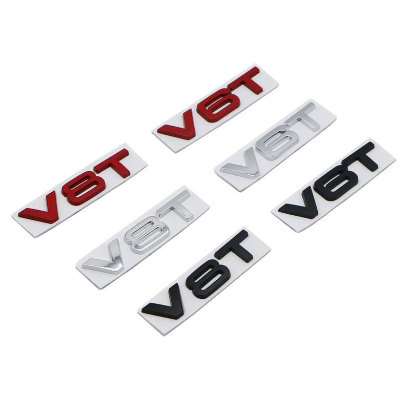 1 шт. 3D Металлический Стайлинг Автомобиля V6T V8T V6 V8 T Значок на Крыло Боковую Часть Кузова Задний Багажник Наклейка Значок на Крыло Для A4 A3 A5 A6 A1 Q3 Q5 Q7