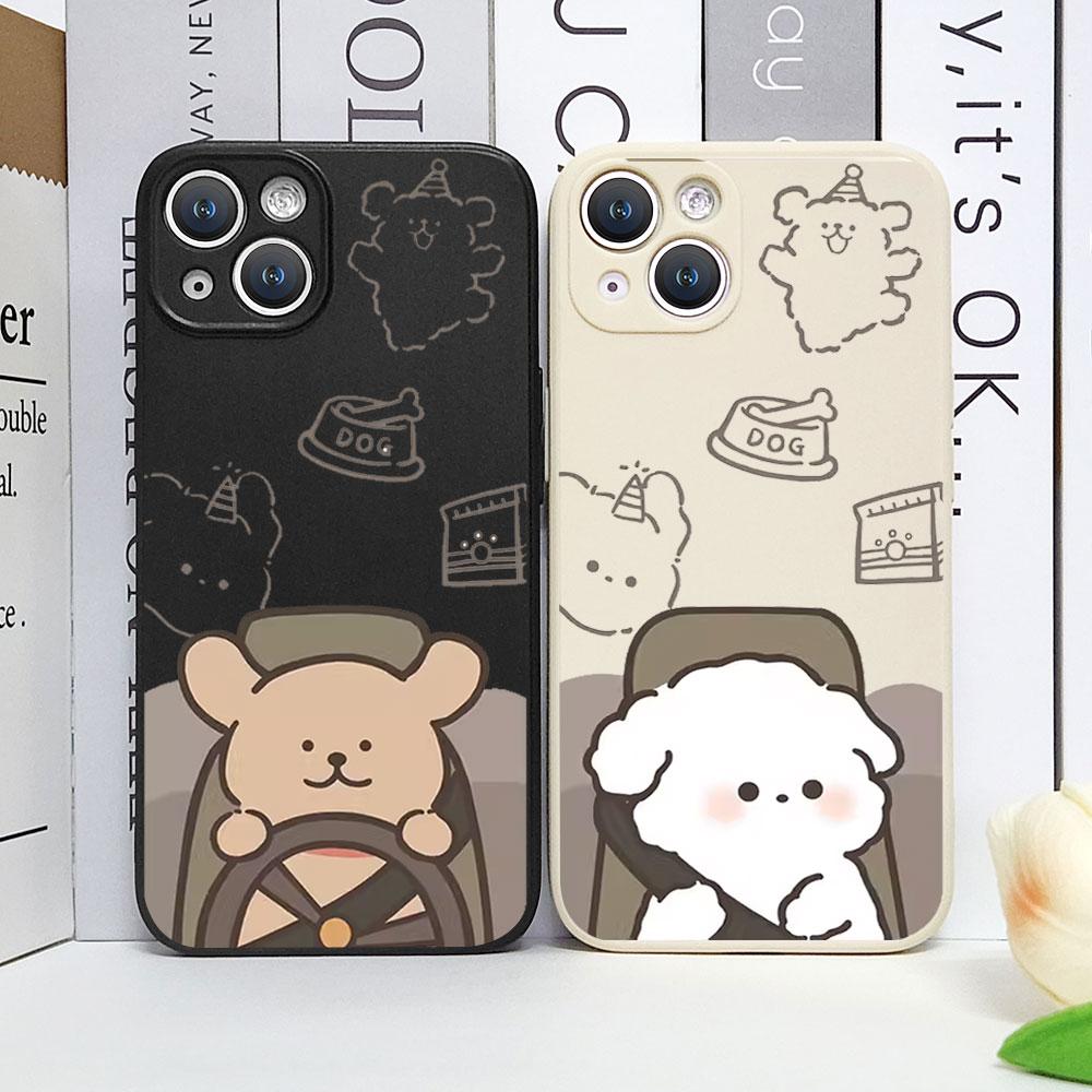 Забавный Мультяшный Пес Чехол для Телефона для Iphone 13 12 11 14 15 16 Pro Max XS MAX X Мягкие Чехлы для Iphone 7 8 14 Plus SE20 Чехлы для Пары