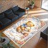 Teddy Bear Theme Crystal Velvet Rug Personalized Custom Name Text Soft Floor Mat Home Decor