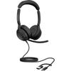 Jabra Evolve2 50 Micro-casque Supra-auriculaire Filaire Stereo Noir Suppression Du Bruit Du Microphone, Noise Cancellin