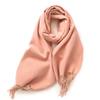 Double Sided Solid Color Scarf For Women's Winter Imitation Cashmere Warm Tassels