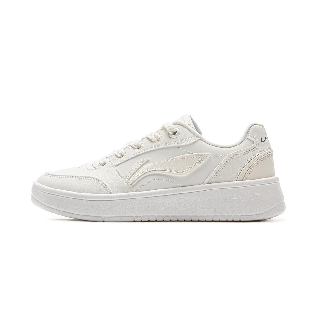 Li Ning Yuan Bao V3 Classic Fashion White Sneakers Retro Versatile Thick Sole Comfortable Rebound Women Sneakers Cloud-White AGCV108-3
