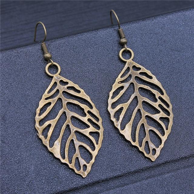 Винтажные простые старинные серебряные серьги-подвески в виде ветки клевера для женщин и девушек в подарок