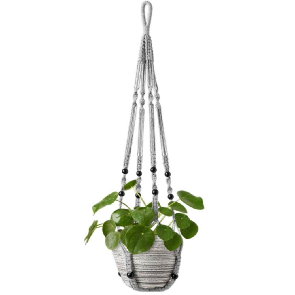 Макраме Подвески для растений Ручная работа Хлопковая веревка Держатель для горшка Декоративная подвесная корзина-кашпо для гостиной, балкона