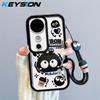KEYSION Shockproof Case for VIVO V40 5G V40 Pro 5G with Lanyard Soft Silicone Cute 3D Cartoon Doll Phone Cover for VIVO V40 Pro