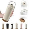 Ceramic Tumbler with Straw, 750ml Large Capacity Water Bottle with Lid, Perfect for Milk, Soy Milk, and Coffee. Spill-Proof, Vacuum Insulated, Keeps