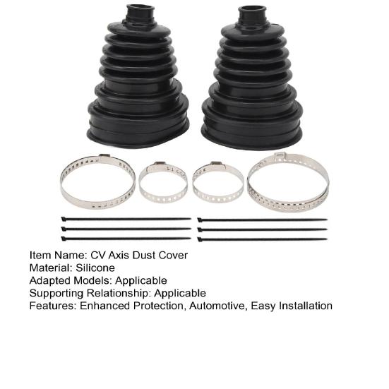 2 шт. Комплект пыльников ШРУСа с 4 хомутами из нержавеющей стали, 6 кабельными стяжками, силиконовый водонепроницаемый пылезащитный комплект для ремонта пыльников полуоси для универсального автомобиля