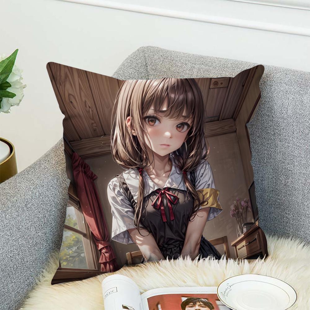 Kaguya Sama Love Is War Наволочка Для Автомобиля Дивана Декоративная Домашняя Двусторонняя Печать Плюшевая Квадратная Подушка Декоративная Подушка Чехол