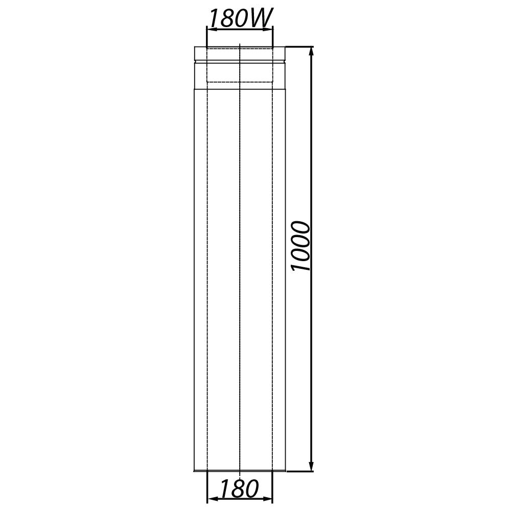 Труба двухстенная ADAM DW fi 180 1м - для резки