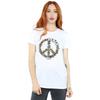 Woodstock Womens/Ladies Floral Peace Cotton Boyfriend T-Shirt
