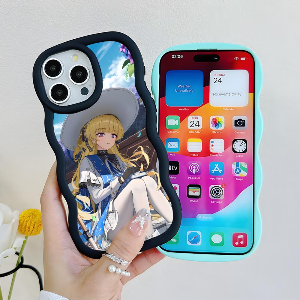 Wuthering Waves Phoebe Phone Case for iPhone 17 16 15 14 13 12 11 Air Pro Max Plus Wavy Edge TPU Colorful Cover Luxury Cover