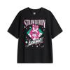 Li-Ning Футболка унисекс с коротким рукавом и круглым вырезом, коллекция Disney Strawberry Bear Collaboration, черная AHSU663-2