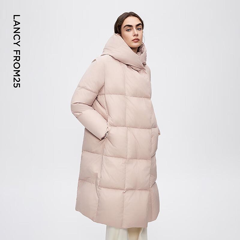 LANCY HORDOBAJI Пуховик средней длины с капюшоном из белого гусиного пуха