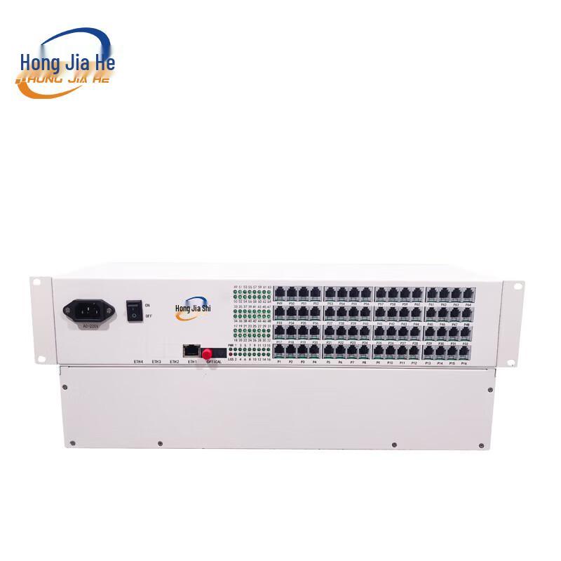 64-канальный оптоволоконный мультиплексор Hongjiahe для телефонии и Ethernet