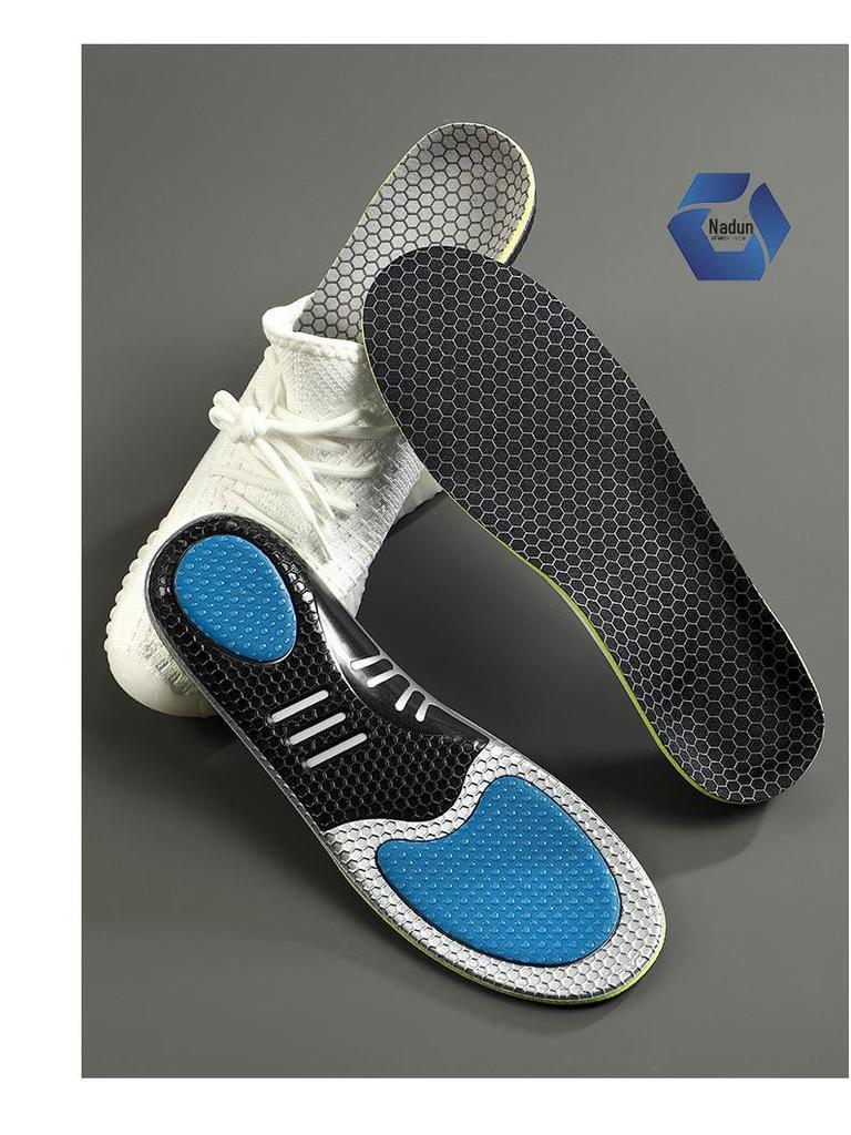 Ортопедические спортивные стельки при плоскостопии: Удобный, антибактериальный, дышащий, высокоэластичный, поглощающий удары и пот.