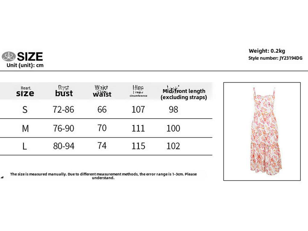 Платье-трапеция в пасторальном стиле с цветочным принтом 2023 года, подтяжками и короткими рукавами