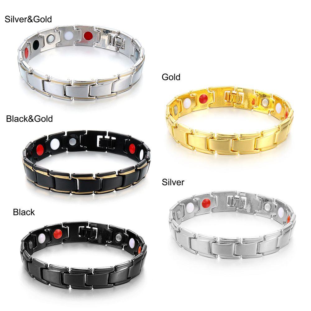 Steel Acupoint Massage Detachable Bangle Hematite Energy Healing Magnetic Therapy Bracelet