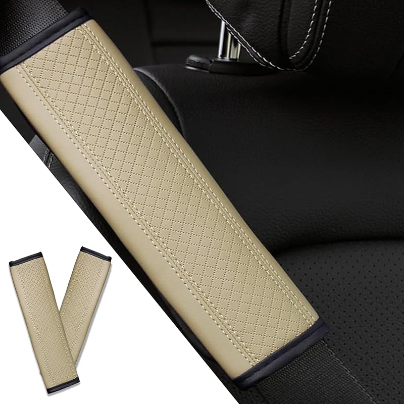 2PCS Car Seat Belt Cover, Soft Shoulder Strap Covers Harness Pads, Safety Leather Seatbelt Comfort Driving Cushion Protect Your Shoulder And Neck