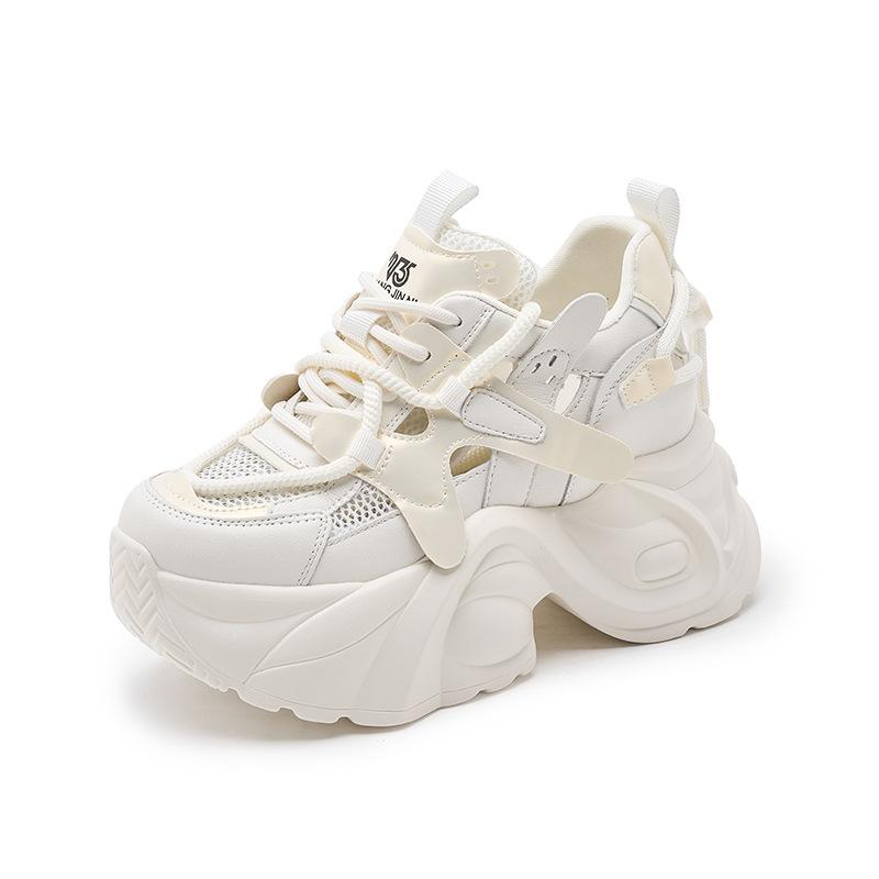 Женские кроссовки 'папины кроссовки' 2025 Осень Новинка Сетчатые Полые Сандалии Повседневная Обувь Модная Универсальная Толстая Подошва Женская Обувь