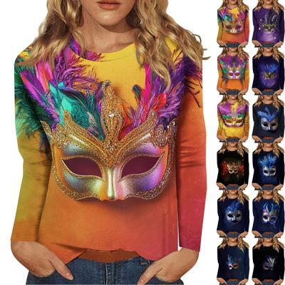 Рубашки с длинным рукавом для женщин, милые футболки с графическим принтом, блузки, повседневные базовые топы больших размеров, пуловеры