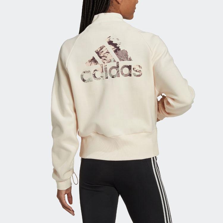 Adidas Женская спортивная куртка с принтом Allover, светло-бежевая, HN5279