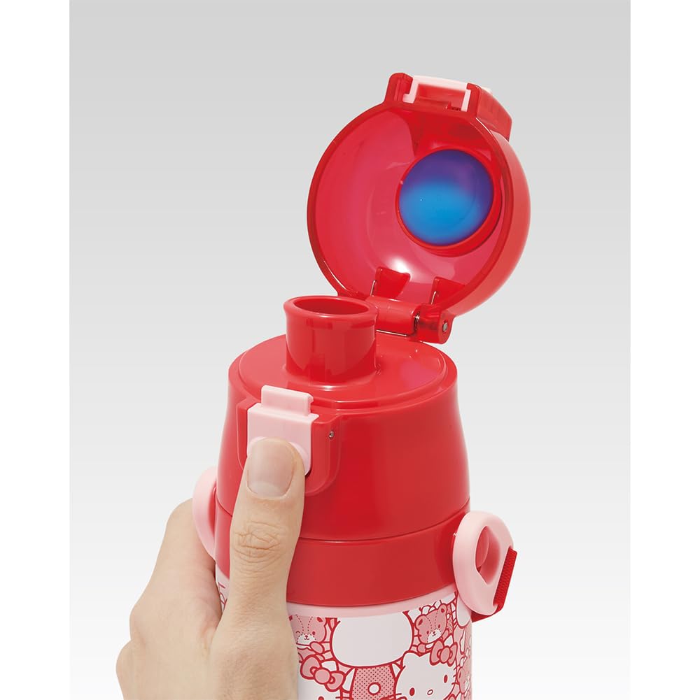 Skater Stainless Steel Water Direct Hello Sanrio Sports Water Kids' Bottle, Drinking, 470ml, Kitty, Ushiro-Shiro, Design, Child-Friendly, Lightweight,