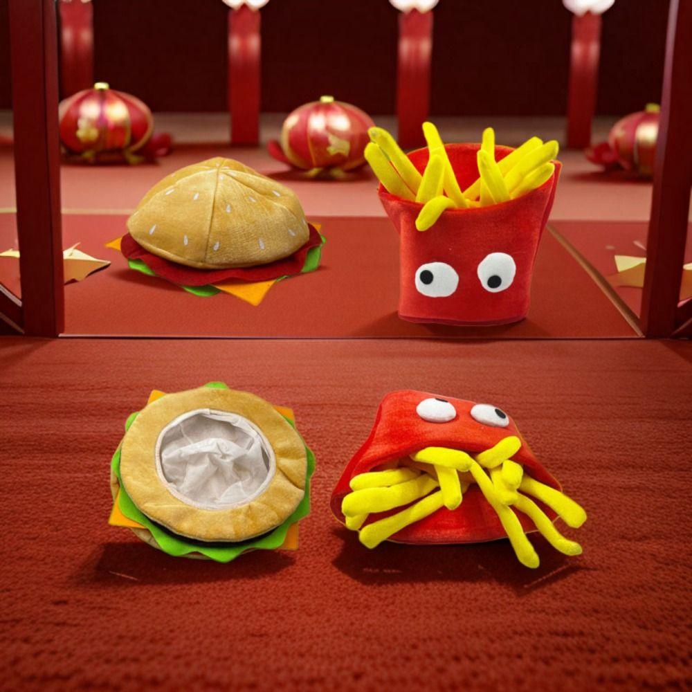 Cartoon Decorative Fries Hat Cute Halloween Cap Beach Cap Photo Props Cap  Birthday Props