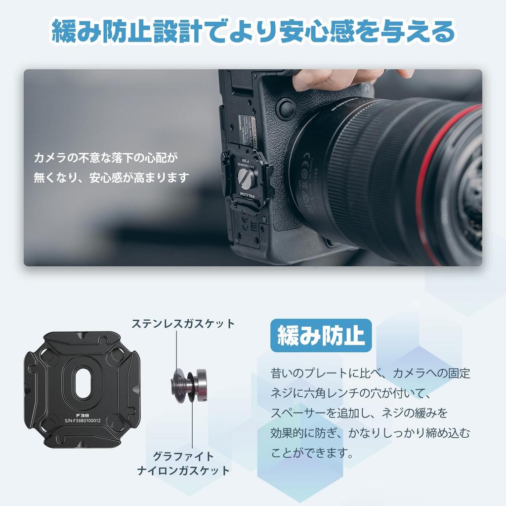 ULANZI F38 Rotation Quick Release 38mm Quick Camera Quick Mount for and Feiyu Anti-Slip Plate, Plate, Arca-Swiss Compatible, Release, Accessory, 1/4"