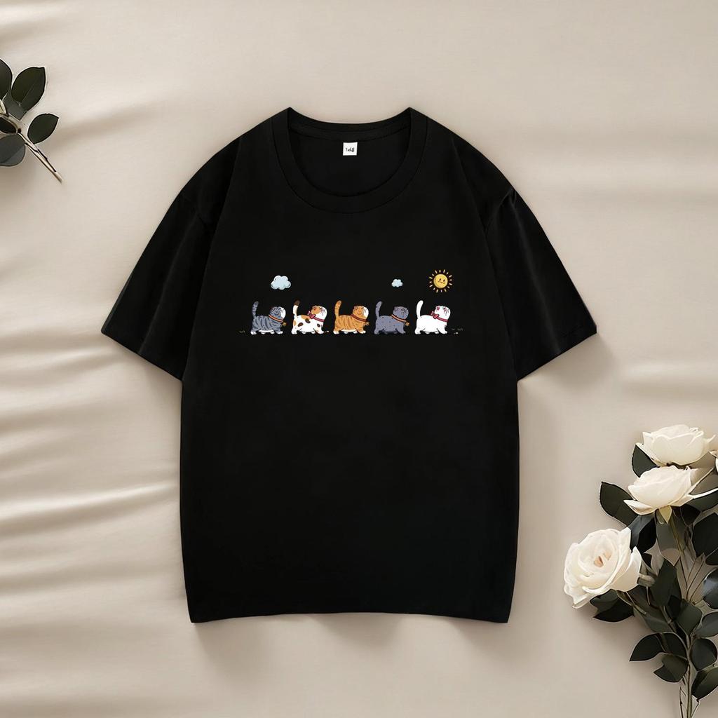 220 г Детская хлопковая футболка с рисунком – Модная с коротким рукавом для мальчиков и девочек