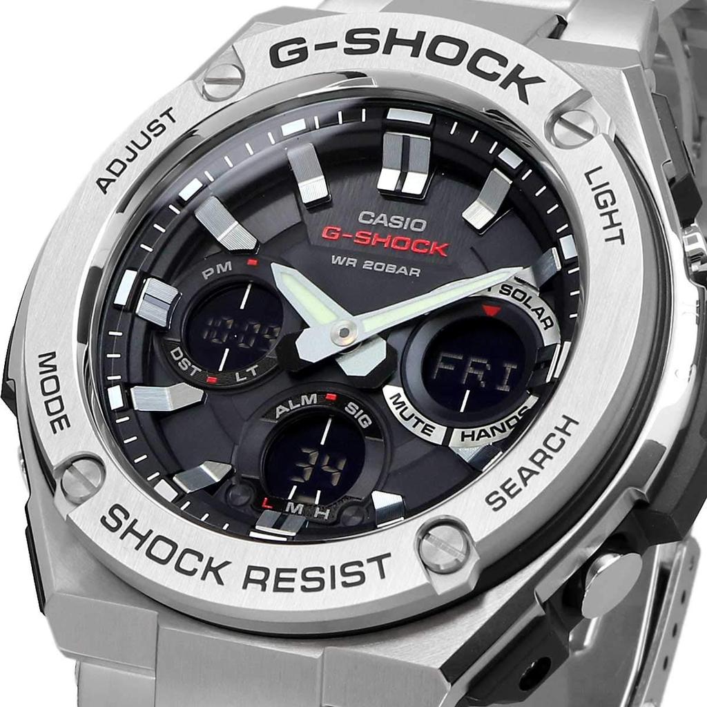 CASIO Часы Casio Аналоговые Цифровые Солнечные Полностью Металлические G-SHOCK G-Shock Мужские Ana-Digi G-STEEL GST-S110D-1A [Товар]