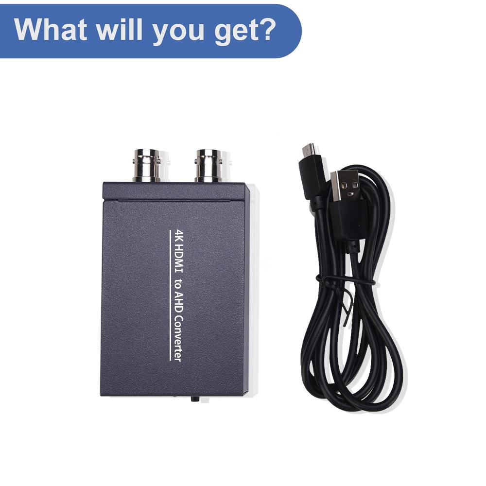 4K HDMI To AHD Converter 4K 60Hz HDMI Input To 1080p Video Display BNC AHD Out for Computer PC Camera DVR To TV Monitor