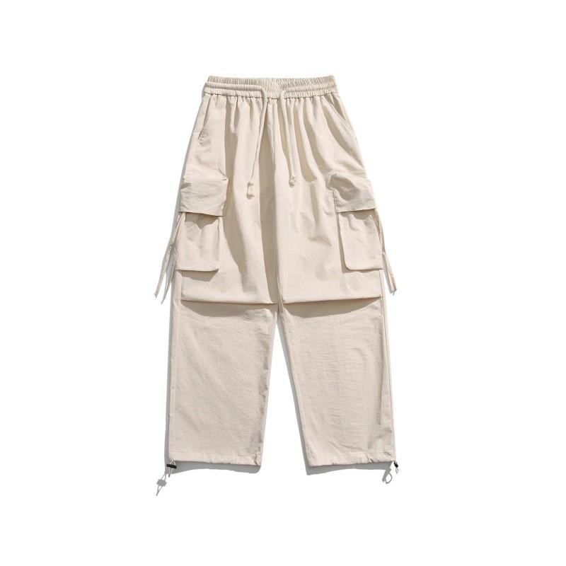 Новые свободные брюки-карго-десантники с широкими штанинами, весенние модные брендовые брюки с несколькими карманами для мужчин