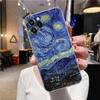 Прозрачный чехол для Apple iPhone 12 11 13 Pro Max mini XS X XR 6 7 8 Plus SE Чехлы Кот Ван Гог Звездная ночь Картина маслом