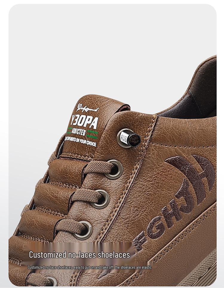 Осень и Зима Мужские Слипоны из Натуральной Кожи в Корейском Стиле - Дышащие, Нескользящие, Универсальная Повседневная Обувь