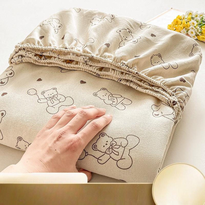 Cotton Bed Sheet on Elastic Cute Printed Mattress Cover for Kids Cartoon Pure Cotton Bed Linen (without Pillowcase)