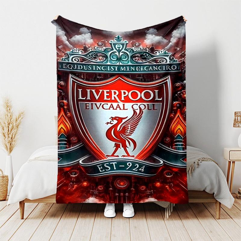 1pc Blanket - Liverpool FC logo Print Design, Lightweight Blanket for Sofa, Bed- Soft &Warm, Gift for All Seasons