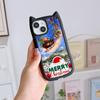Мягкий чехол для телефона с кошачьими ушками для iPhone 16 15 14 13 12 11 Pro Max TPU Anti-Drop Прозрачная акриловая задняя крышка NY41 Санта-Клаус Рождественская елка