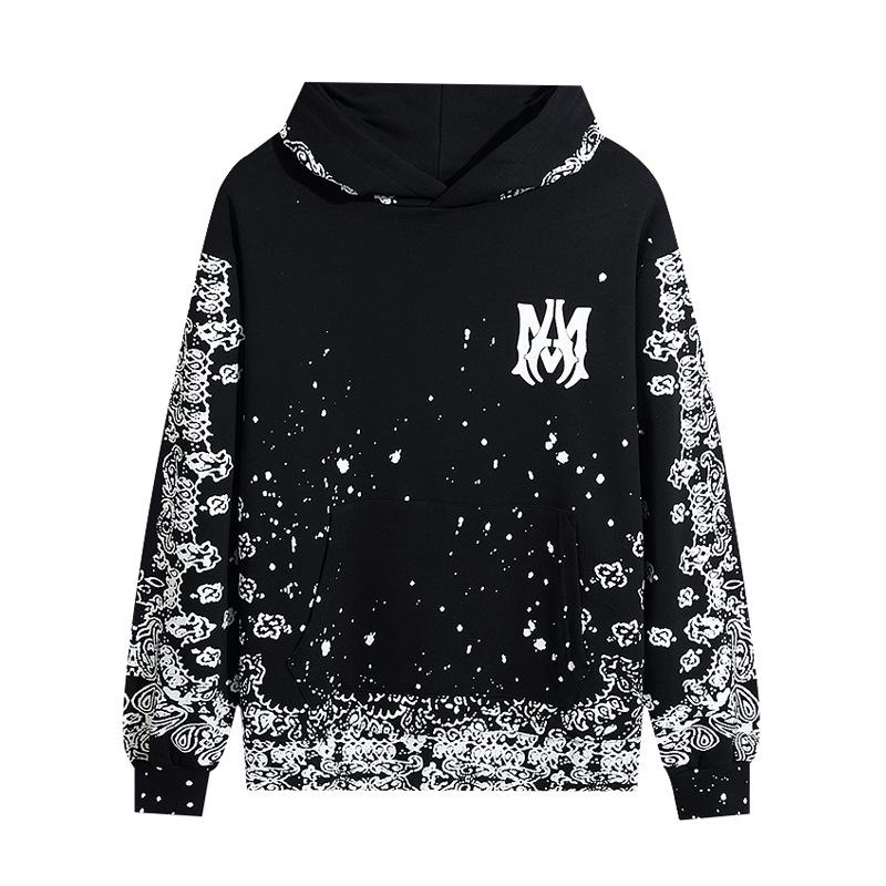 Унисекс худи AMIRI с высококачественным принтом, повседневное - Коллекция Осень/Зима 2024, трендовое американское