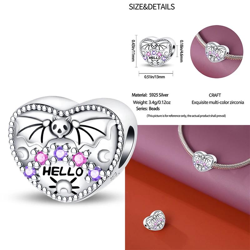 Новый Медный Хэллоуин Ведьма Скелет Летучая мышь Шарм Цепь Из Бусин Подходит Оригинальный Браслет DIY Женские Украшения