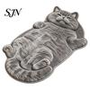 Funny Cat Silhouette Rug Sleeping Entrance Rug, Cozy Plush Door Mat, Cute Kitten Non Slip Entryway Mat Absorbent Area for Bedside Bedroom Bathroom
