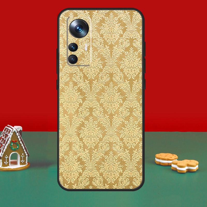 Золотой чехол с цветочным узором для POCO X6 Pro M6 X3 X5 F3 F5 M5s Xiaomi 13 14 Ultra 12 Lite 11T 12T 13T Pro