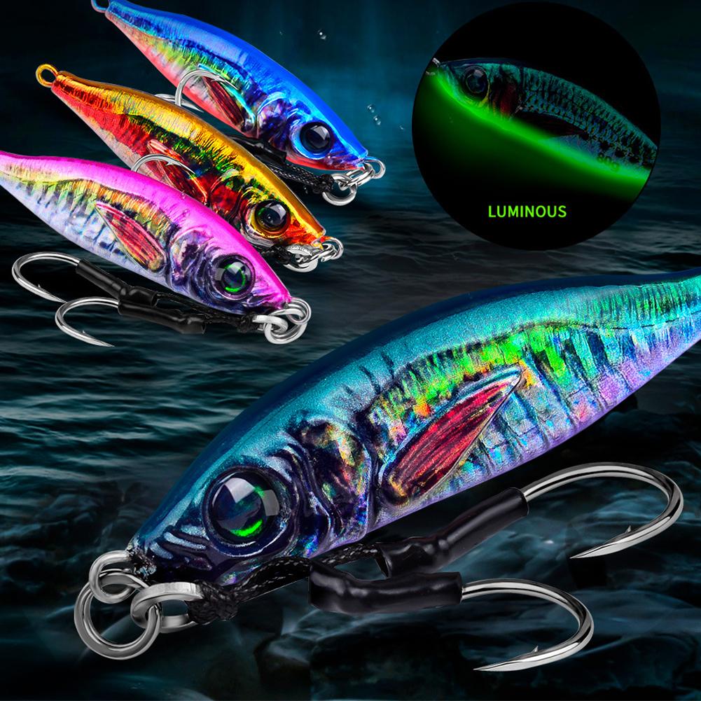 1PC 30/40G 3D Printed Iron Plate Lure Bait Bionic Fish Scale Coating Fluorescent Long-Range Metal Bait For Bass And Mandarin Fish