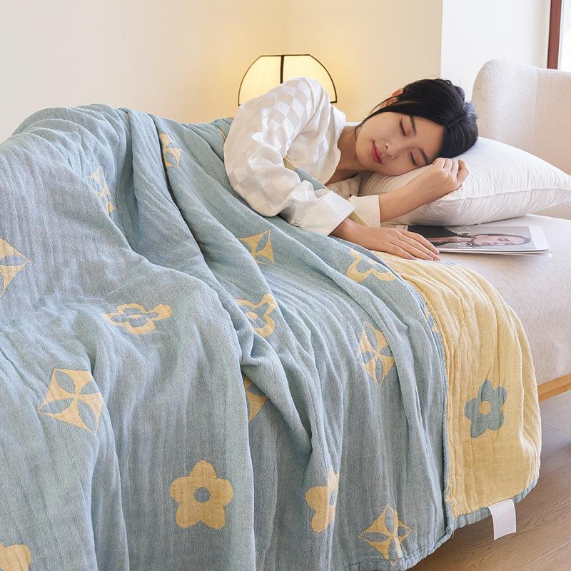 Хлопковое трехслойное марлевое одеяло класса А, машинная стирка, летнее прохладное одеяло для кондиционирования воздуха, покрывало для сна в офисе, мягкое одеяло-полотенце
