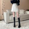 Skirt for Women Autumn and Winter New A-line Skirt with Small Fragrant French Design Hip-hugging Skirt White Short Skirt Trendy