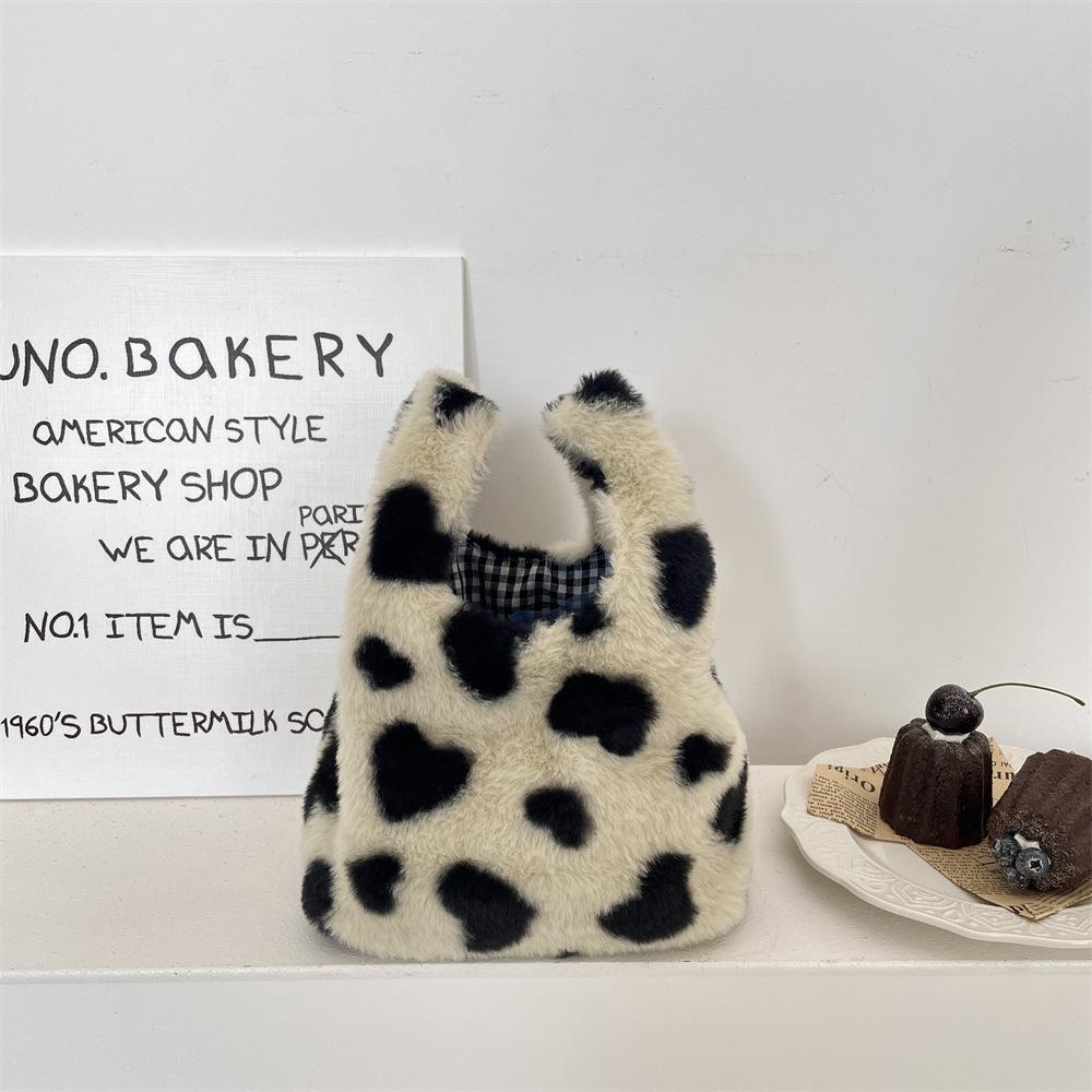 Женский клатч с леопардовым принтом, мягкий плюшевый, осенне-зимний, модная сумочка, тоут, для хранения