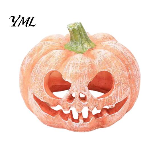 Aquarium Cave for Small Fish Pumpkin Hideout, Halloween Tank Decoration, Resin Jack-O-Lantern Decorative Habitat Hide Betta Shrimp Aquatic