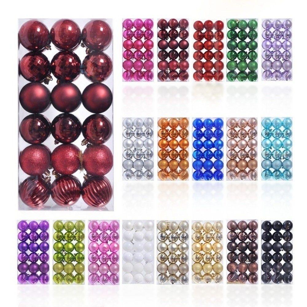 36pcs Christmas Ball Ornaments Round Shape Navidad Hanging Charm New Xmas Tree Topper  Party  Decor